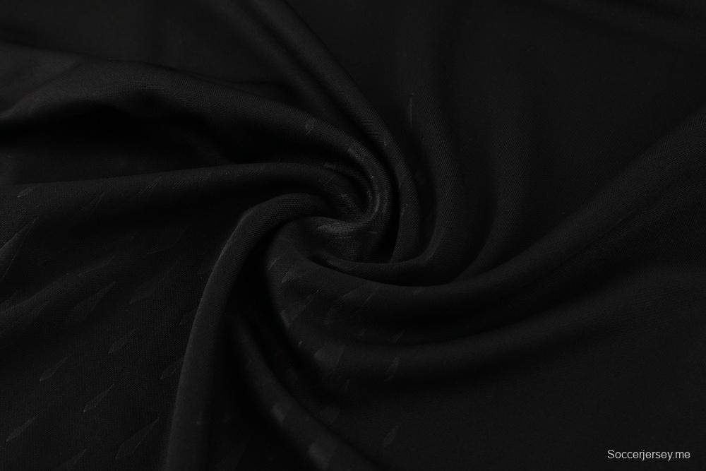 23/24 ديك رومي أسود S-2XL سترة نصف سحاب + بنطلون طويل + أسود S-2XL