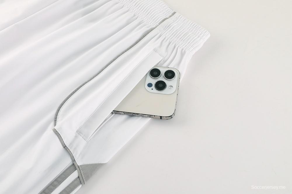 25/26 ريال مدريد جاكيت أبيض نصف سحاب + بنطلون طويل S-3XL