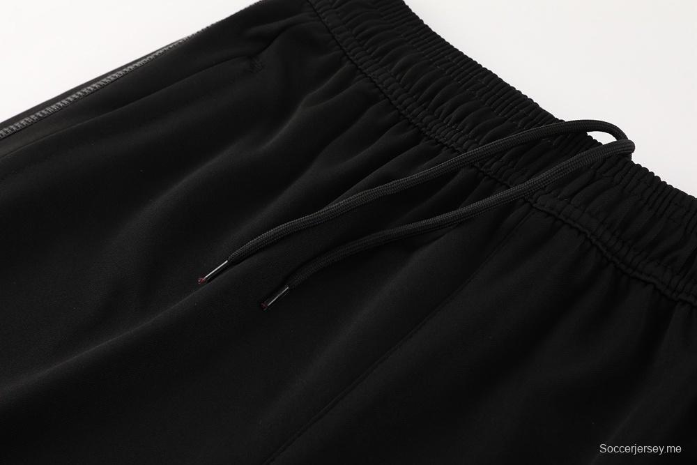 23/24 ديك رومي أسود S-2XL سترة نصف سحاب + بنطلون طويل + أسود S-2XL