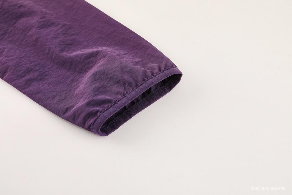 25/26 مانشستر يونايتد أرجواني S-2XL مانشستر يونايتد جاكيت بنصف سحاب + بنطلون طويل + بنطلون طويل