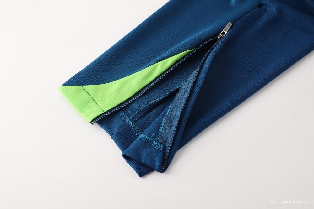 2025 بحيرة البرازيل 2025 جاكيت أخضر نصف سحاب أخضر + بنطلون طويل