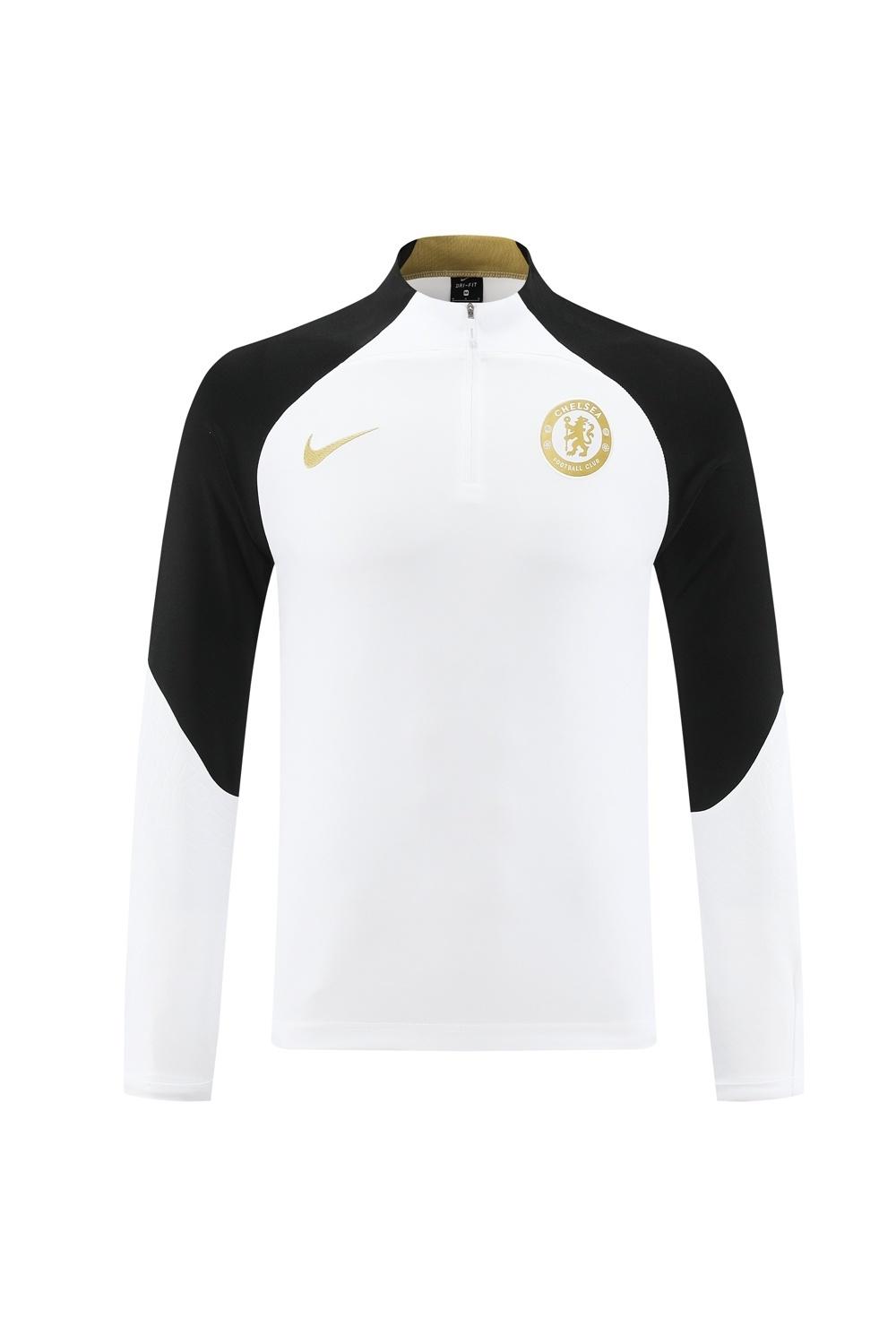 25/26 تشيلسي جاكيت تشيلسي أبيض نصف سحاب + بنطلون طويل + بنطلون طويل