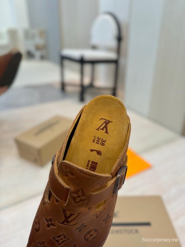 Louis Vuitton Louis Vuitton × BIRKENSTOCK Boston Closed-Toe Soft Sole Mule Slippers - KFY00300