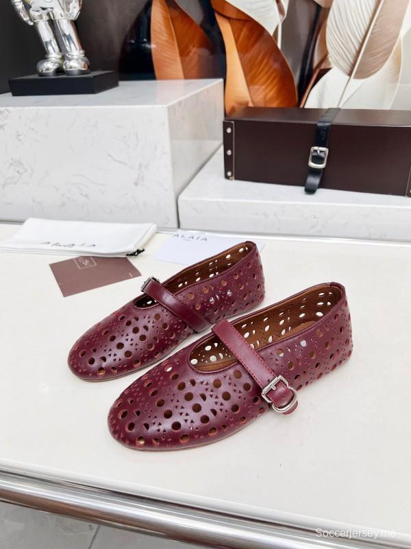Alaia 2025/SS Perforated Ballet Flats - LY00320