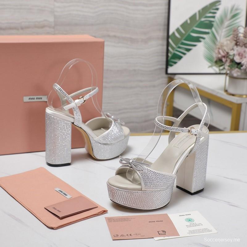 صندل بلينج بلينج سواروفسكي بكعب 11.5 سم من ميو ميوبيو - KFY00340