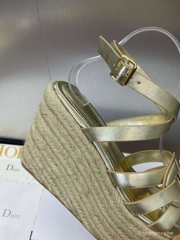 حذاء ديور D-Club D-Club جيلي ملون مجوف بحزام متقاطع ذو كعب عالٍ نسائي - KFY00290