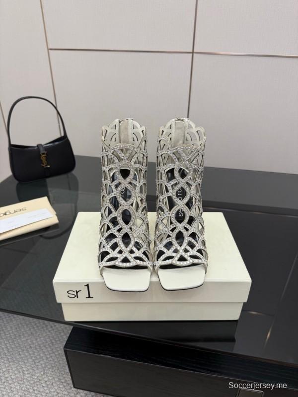 صندل سيرجيو روسي صندل حورية البحر 2025 من مجموعة SS صندل بكعب عالٍ أنيق بشبكة صيد السمك - KFY00470