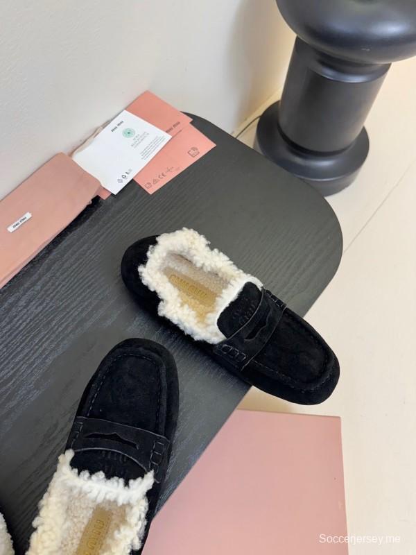 حذاء قطني من الصوف بنعل سميك بنمط بريطاني جديد من الصوف - KFY00320