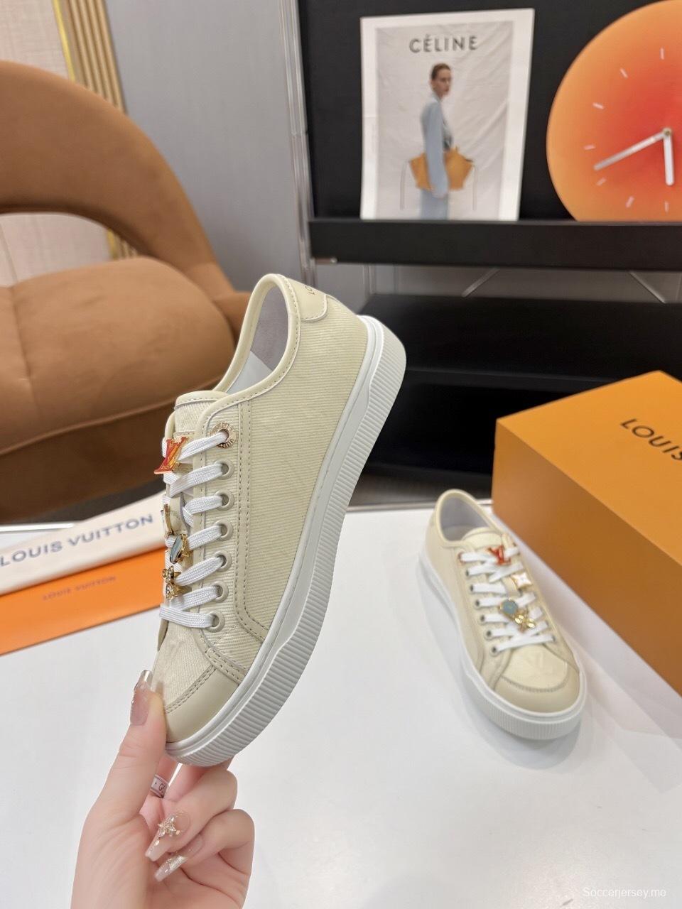 حذاء تزلج رياضي من سلسلة لويس فويتون لاجون بنعل سميك بنقشة الدنيم - AS00300