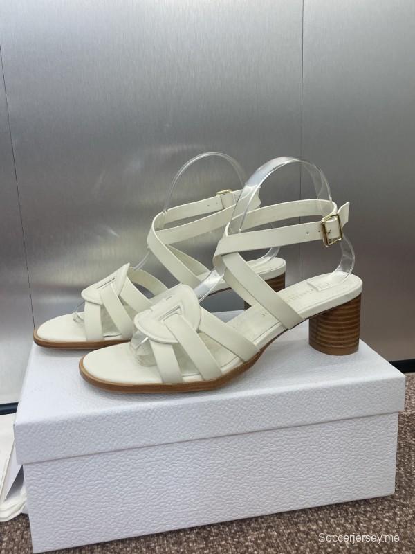 حذاء ديور D-Club D-Club جيلي ملون مجوف بحزام متقاطع ذو كعب متوسط للنساء - KFY00290