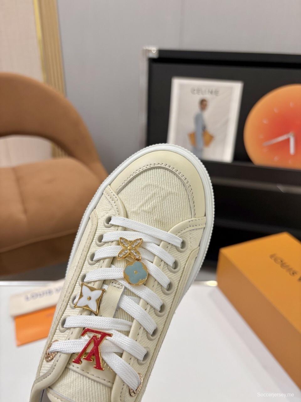 حذاء تزلج رياضي من سلسلة لويس فويتون لاجون بنعل سميك بنقشة الدنيم - AS00300