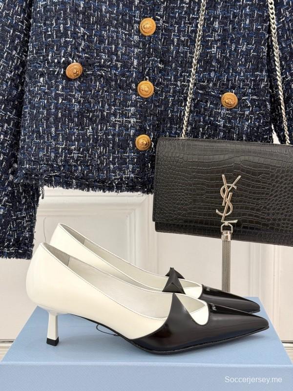 PRADA 2025/SS حذاء فردي بكعب مدبب من الأمام بكعب واحد - KFY00310