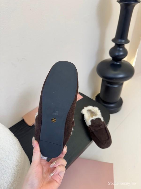 حذاء بدون كعب بتصميم من الصوف من MIUMIU - KFY00320