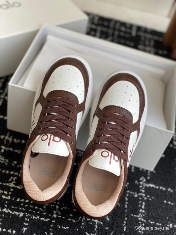 حذاء رياضي أبيض بلونين من ألو 2025 س س س بنعل أبيض مكتنزة مريحة كاجوال - KFY00280