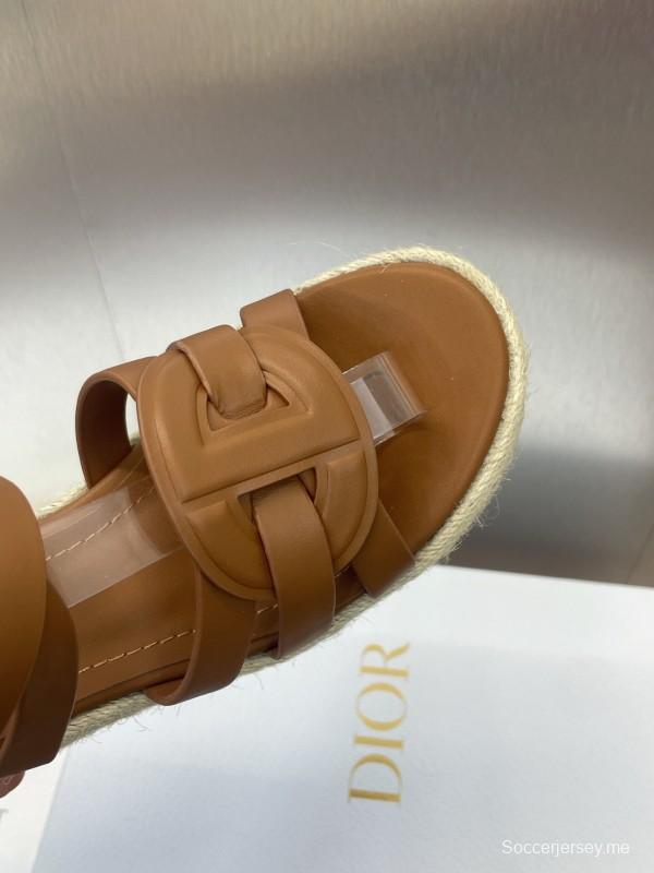 حذاء ديور D-Club D-Club جيلي ملون مجوف بحزام متقاطع ذو كعب عالٍ نسائي - KFY00290