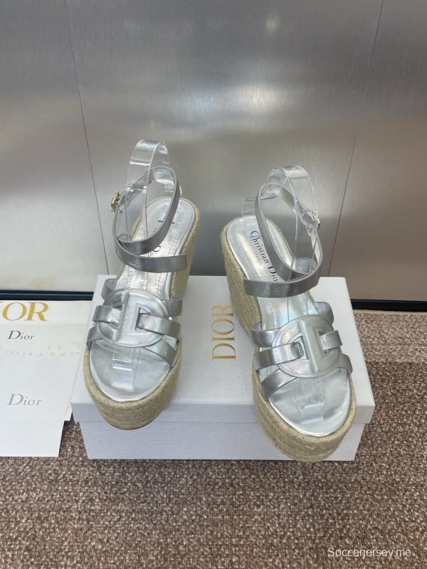 حذاء ديور D-Club D-Club جيلي ملون مجوف بحزام متقاطع ذو كعب عالٍ نسائي - KFY00290