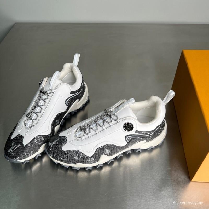 حذاء LV RUSH RUSH من جلد العجل المعدني LV الدائري الدائري المقاوم للانزلاق ذو تصميم كاجوال منخفض - YC