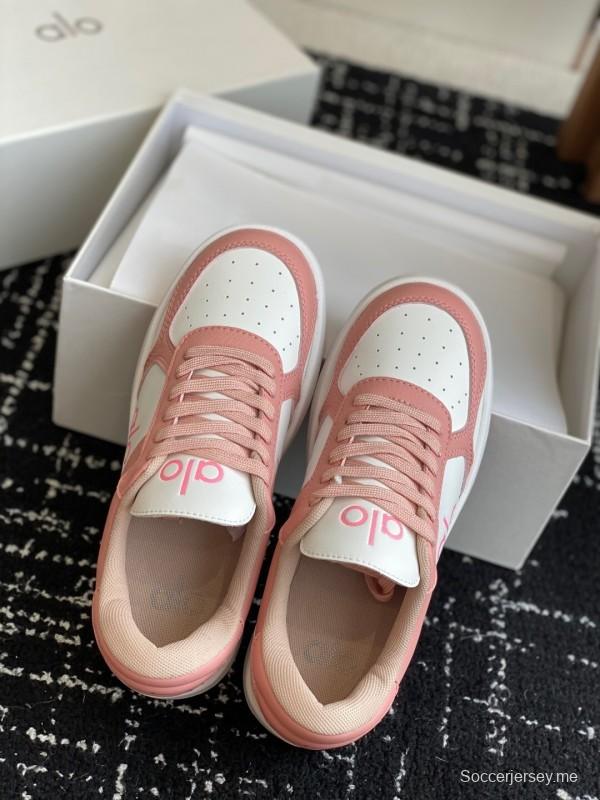 حذاء رياضي أبيض بلونين من ألو 2025 س س س بلونين أبيض مريح ومنصة كاجوال - KFY00280