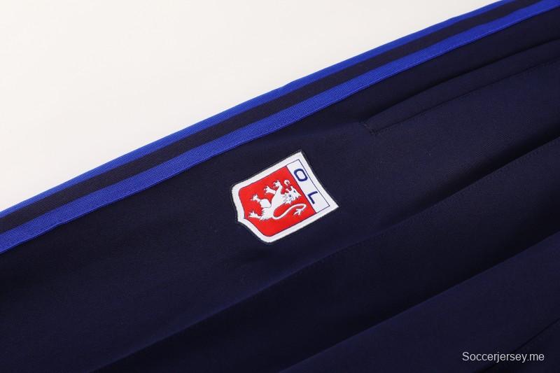 25/26 أولمبيك ليون/أولمبيك ليون أزرق سحاب كامل سترة + بنطال طويل