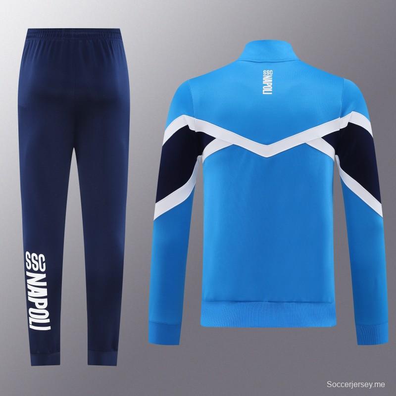 25/26 نابولي أزرق/أسود أزرق/أسود سترة بسحاب كامل + بنطلون طويل