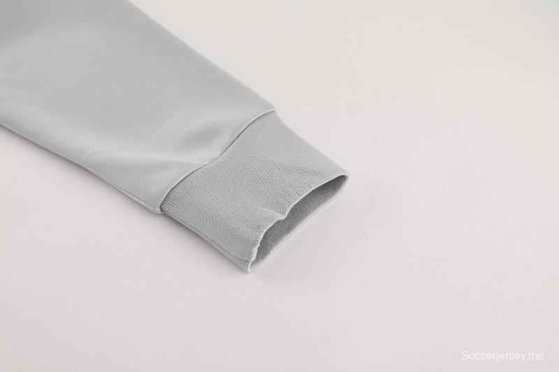 2025 أديداس 2025 جاكيت أديداس رمادي كامل بسحاب + بنطلون طويل