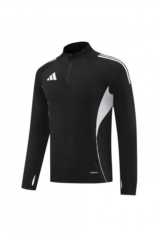 25/26 أديداس جاكيت أديداس أسود سحاب كامل سترة رياضية + بنطلون طويل