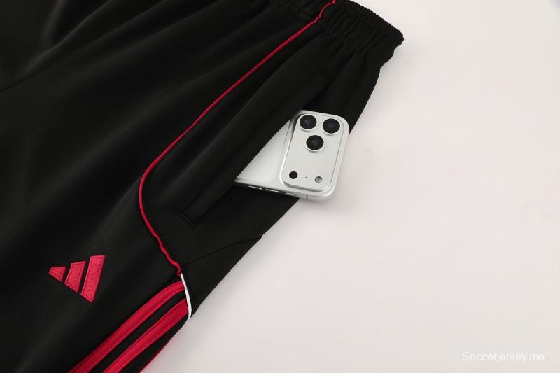 25/26 نادي ليفربول لكرة القدم سترة رياضية بسحاب كامل أسود + بنطلون طويل + سترة رياضية + بنطلون طويل