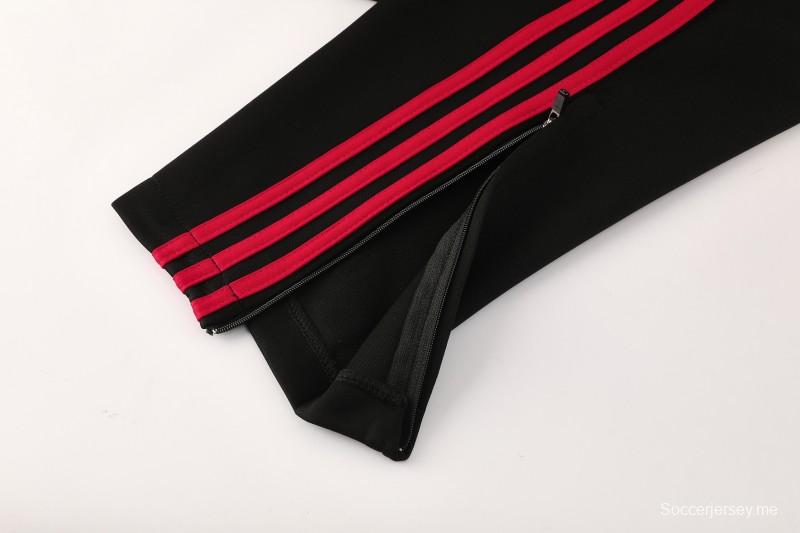 25/26 نادي ليفربول لكرة القدم سترة رياضية بسحاب كامل أسود + بنطلون طويل + سترة رياضية + بنطلون طويل