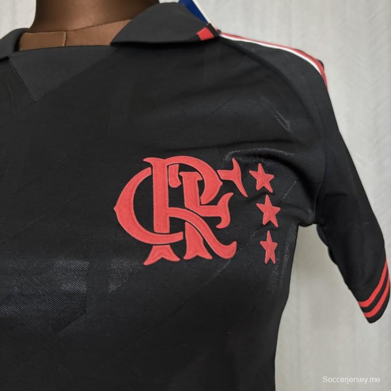 25/26 قميص نسائي فلامنكو ريترو أسود اللون أسود 25/26