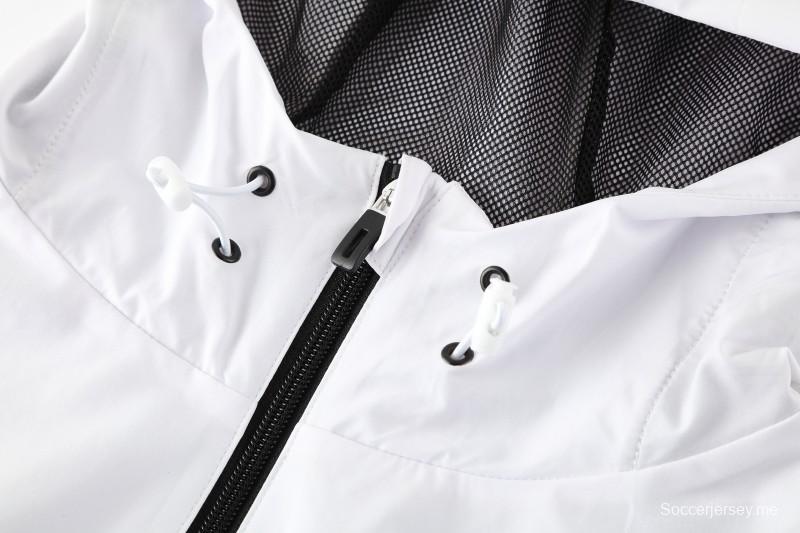 25/26 ريال بيتيس ريال بيتيس أبيض أسود أخضر سحاب كامل سترة رياضية + بنطلون طويل