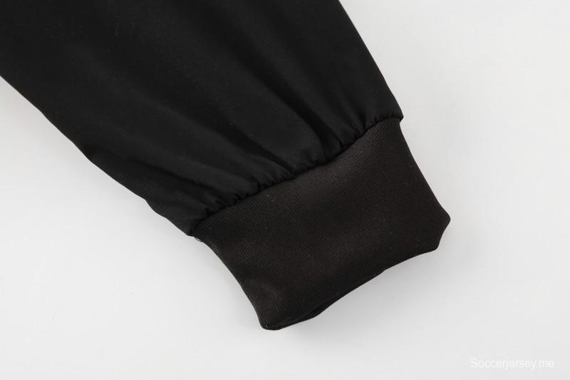 25/26 ريال بيتيس ريال بيتيس أبيض أسود أخضر سحاب كامل سترة رياضية + بنطلون طويل