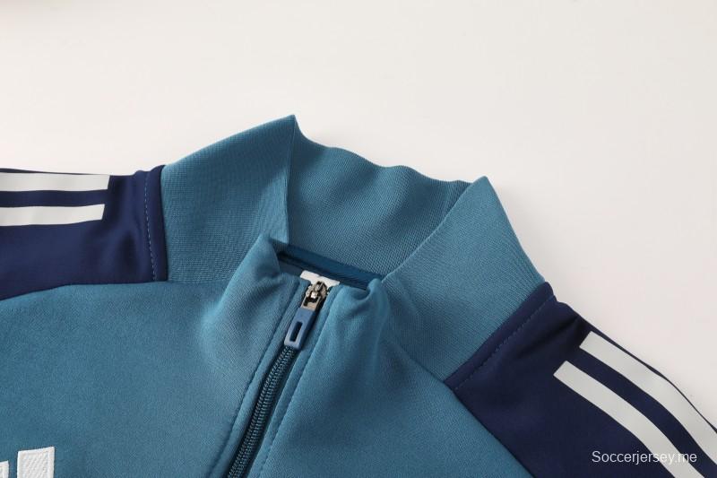 25/26 أرسنال سترة رياضية بسحاب كامل أزرق داكن اللون الأزرق الداكن + بنطلون طويل