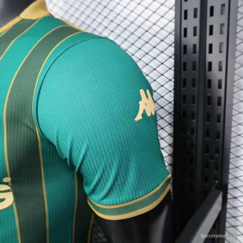 25/26 نسخة اللاعب شبيبة القبائل نسخة شبيبة القبائل القميص ذو الخطوط العمودية الخضراء الصفراء