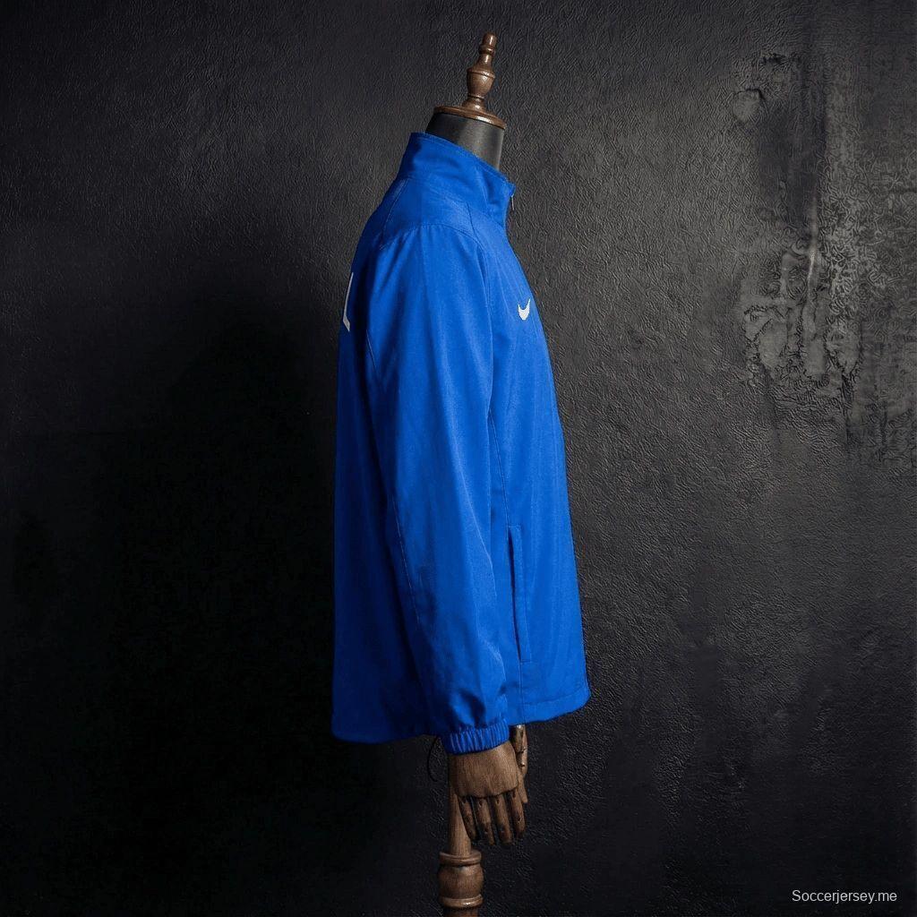 سترة واقية من الرياح بلون أزرق برازيلي على الطراز الكلاسيكي لعام 1998