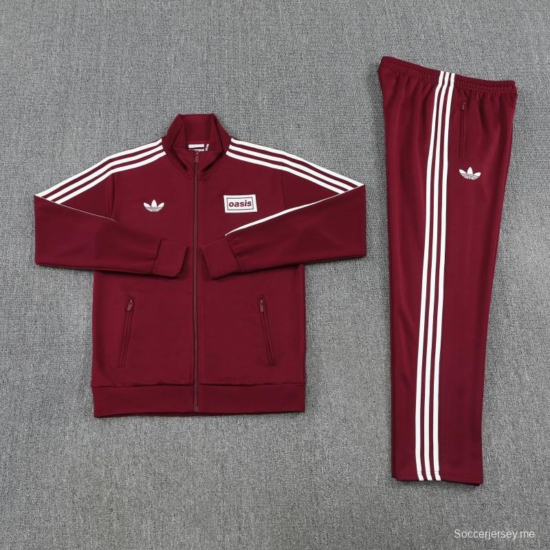 2026 Adidas x OASIS سترة بزر سحاب كامل + بنطال طويل