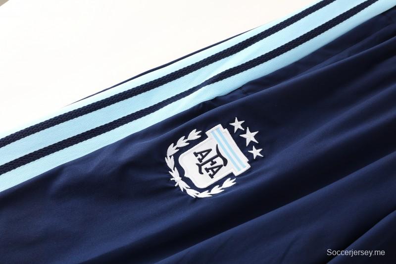 2026 سترة زرقاء داكنة بزر كامل + بنطال طويل من الأرجنتين