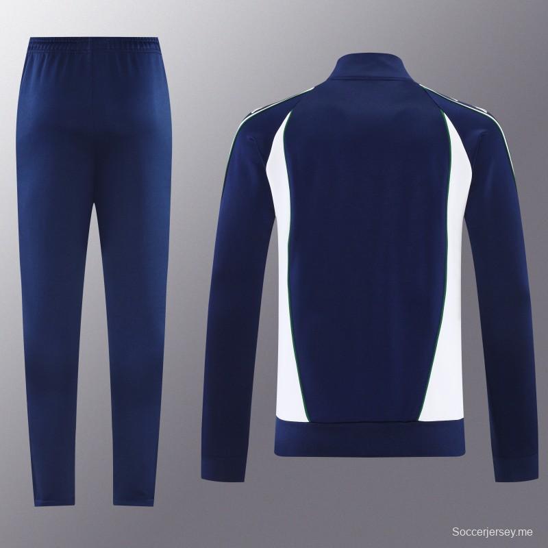 26/27 ريال بيتيس × كابا أزرق داكن  طقم رياضي مع سترة بسحاب كامل + بنطال طويل