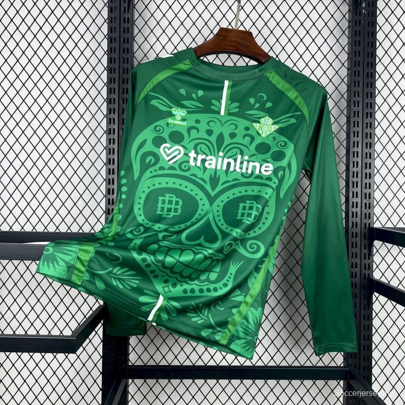 2025/26 قميص رجالي طويل الأكمام لفريق ريال بيتيس قبل المباراة