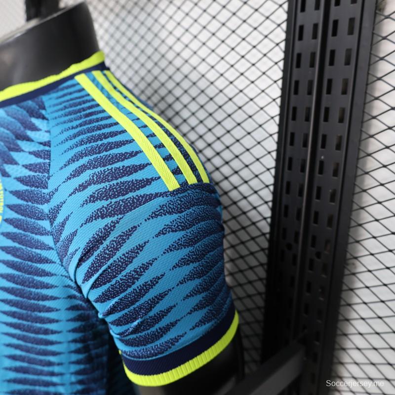 2026 نسخة اللاعبين قميص أزرق كولومبي بنمط متعرج متموج