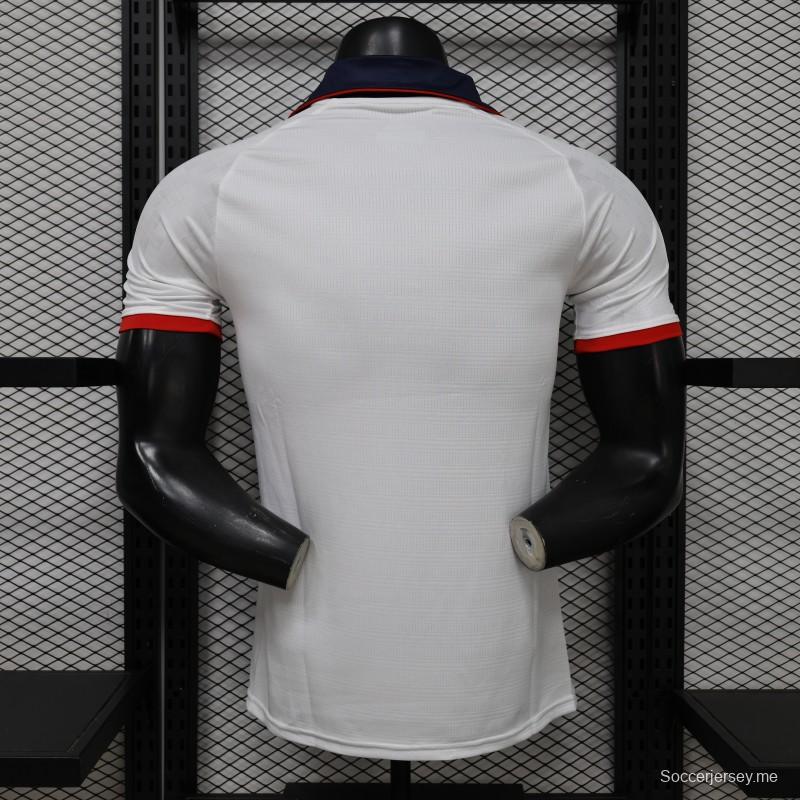 25/26 نسخة اللاعب كروز أزول قميص أبيض مع نمط رمادي باهت