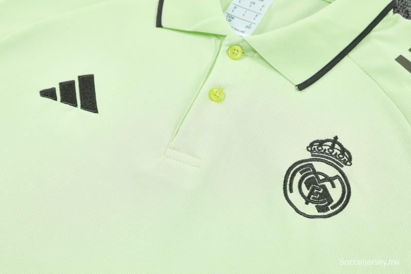 26/27 ريال مدريد - قميص تدريب بولو أخضر فاتح + بنطال طويل - بدلة رياضية