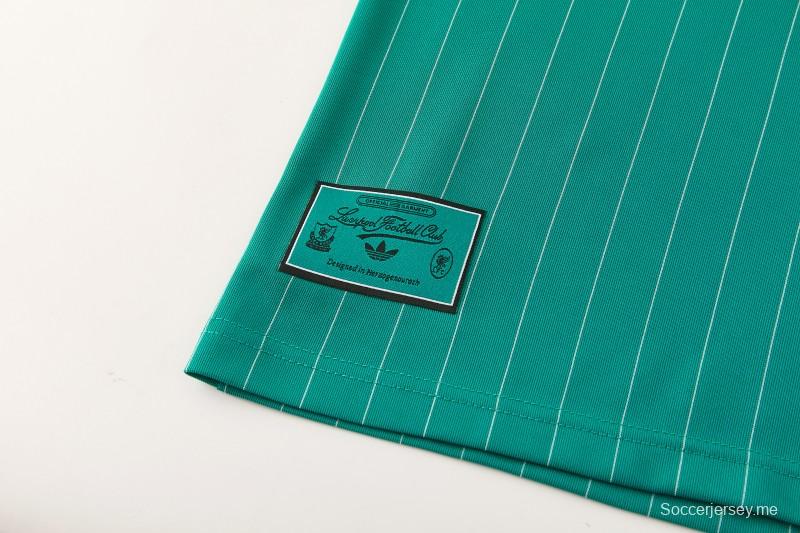 26/27 ليفربول   قميص أخضر مخطط   بأكمام قصيرة + شورت كرة قدم