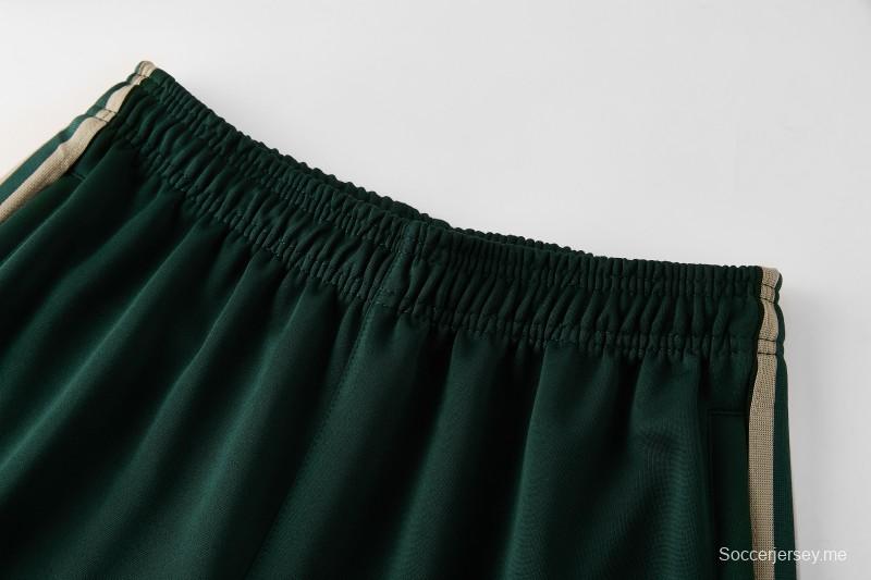 2026 سترة من أديداس باللون الأخضر الداكن مع سحاب كامل + بنطال طويل