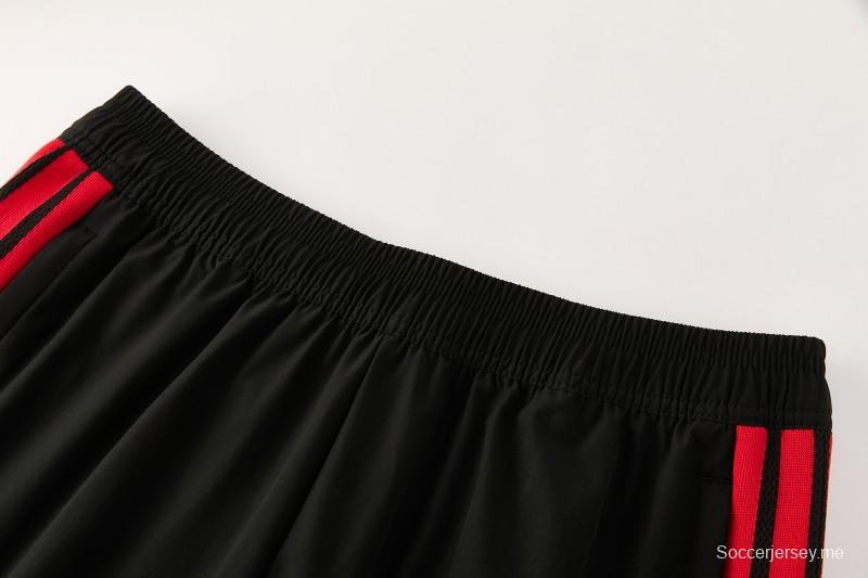 26/27 بلجيكا  طقم رياضي بلون أسود مع سترة بغطاء رأس وسحاب كامل + بنطال طويل