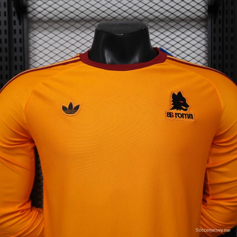 قميص لاعب طويل الأكمام من الإصدار الخاص باللون البرتقالي، طراز 2026، من AS Roma وAdidas Originals