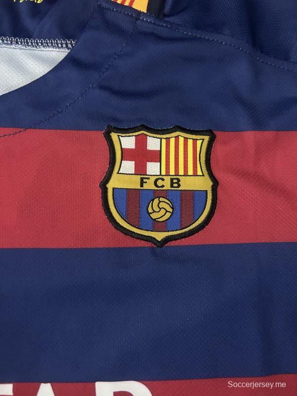 قميص فريق برشلونة الرئيسي للأطفال طراز ريترو لموسم 2015/2016