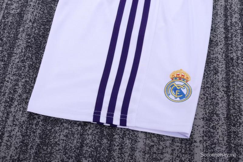 قميص ريال مدريد الرئيسي للأطفال طراز 2007/08 باللونين الأبيض والأرجواني
