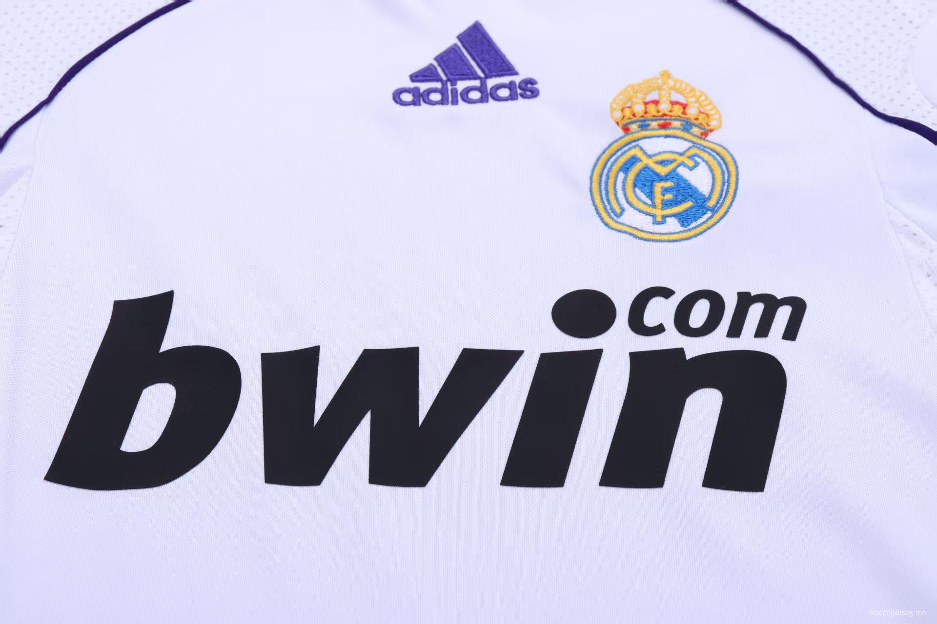 قميص ريال مدريد الرئيسي للأطفال طراز 2007/08 باللونين الأبيض والأرجواني