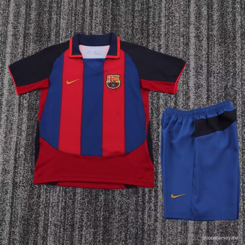 قميص برشلونة الأحمر والأزرق الرئيسي لموسم 2003/2004