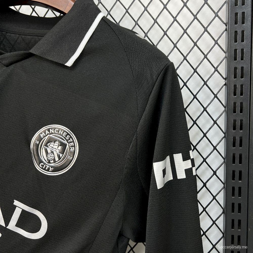2025/26 قميص بأكمام طويلة الأكمام للرجال لمانشستر سيتي خارجي